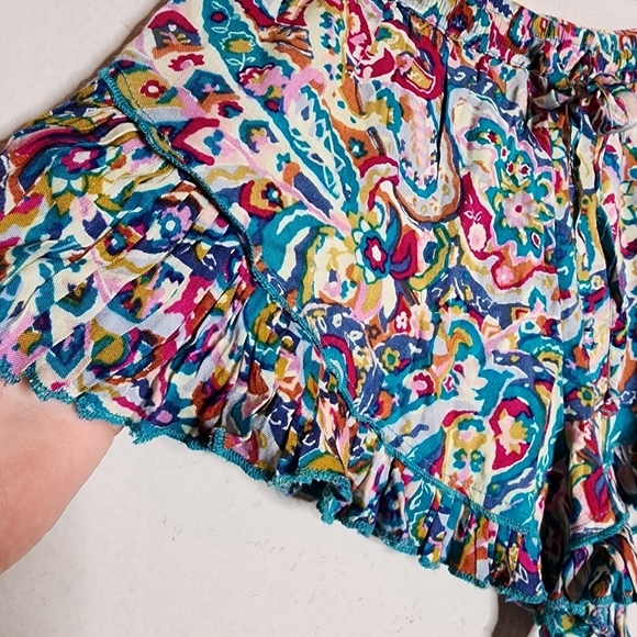 NWT Volcom Shorts Flowy Colorful Mulitcolored Size Small Stretch Waist Beachy - Picture 3 of 16